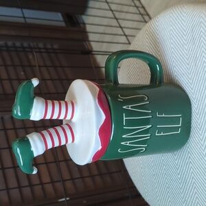 Rae Dunn funny Christmas mug with elf legs